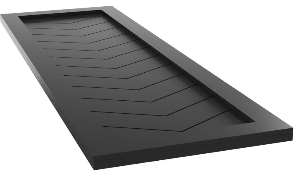 15"W True Fit PVC Single Panel Chevron Modern Style, Black, 60"H