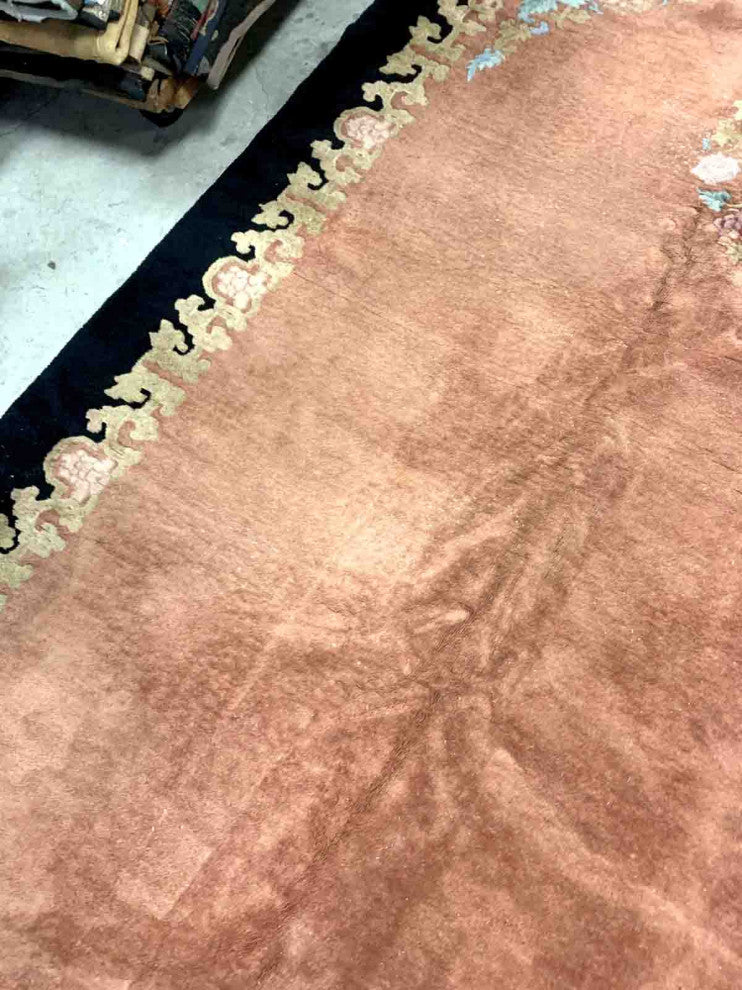 Handmade Antique Art Deco Chinese Rug 8.10'x11.10', 274cmx365cm, 1920s