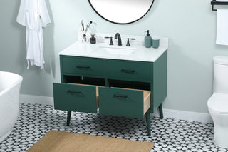 Home Living 42" Bathroom Vanity, Green With Backsplash