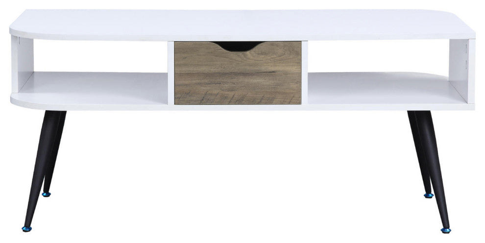 Coffee Table, White and Black Finish