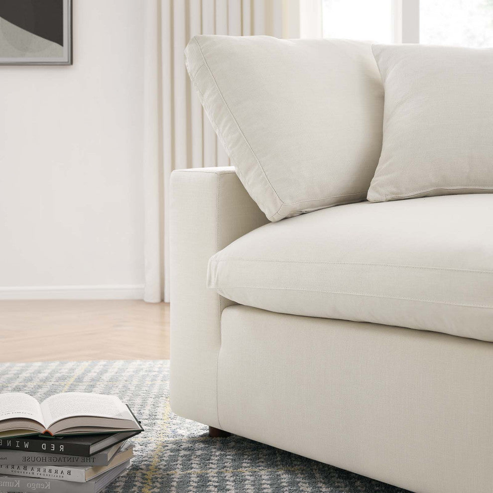 Modular Deep Sofa, Beige, Fabric, Modern, Lounge Cafe Hotel Lobby Hospitality