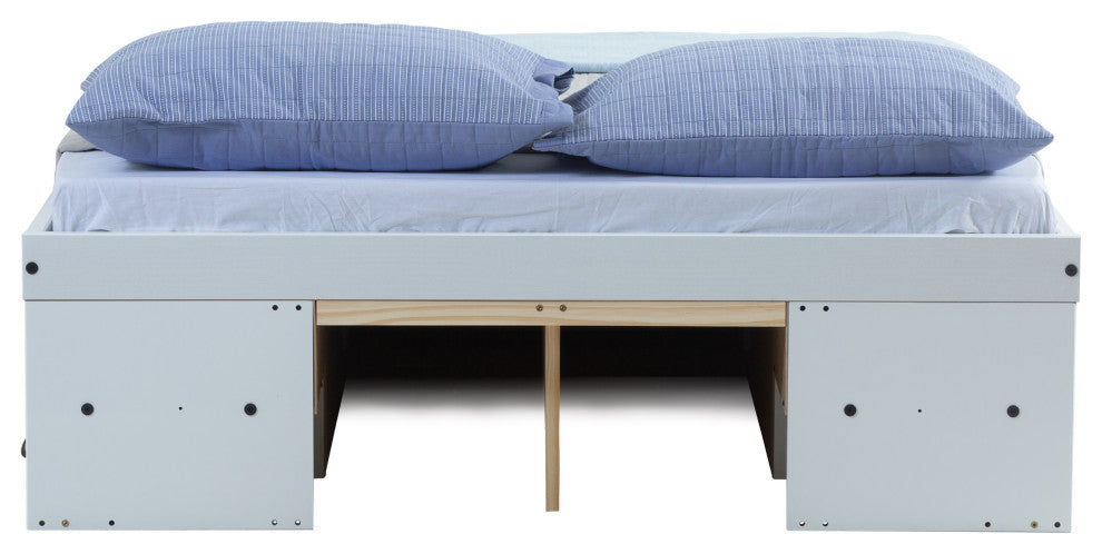 Memomad Bali Storage Platform Bed with Drawers (Full Size, Off White)