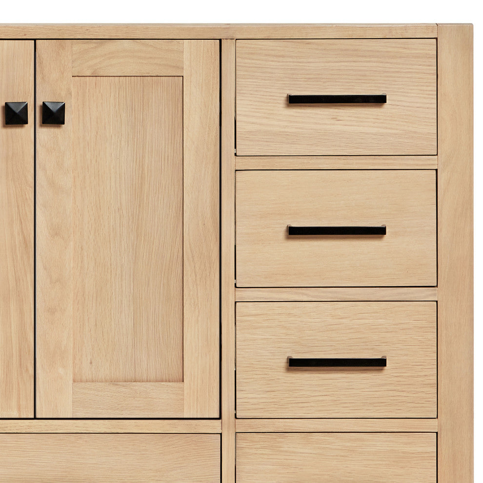 Cambridge 36" Single Bath Vanity With Italian Carrara Marble Top, Oak