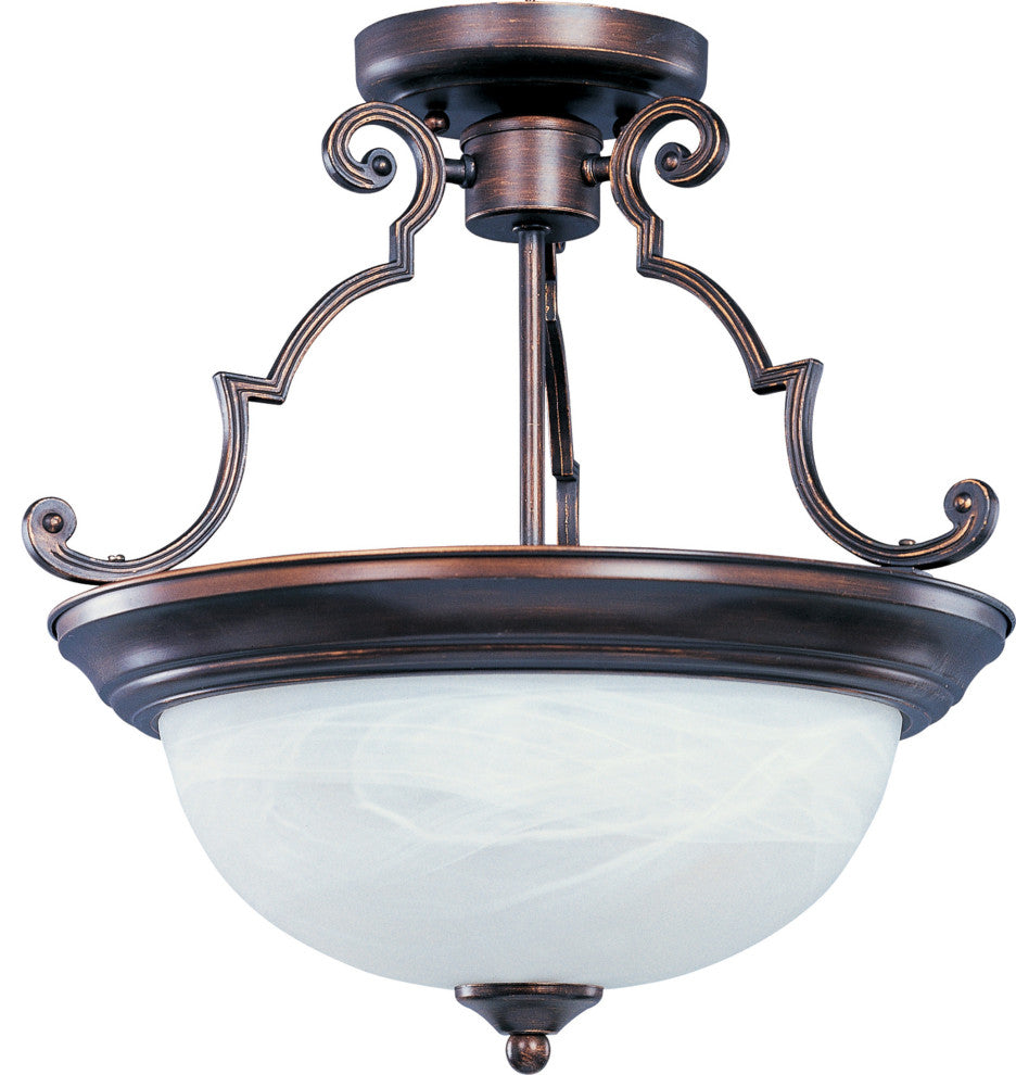 Maxim 5843 Essentials 14"W 2 Light Ceiling Light - Oil Rubbed Bronze / Marble