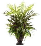 27" Mixed Areca Palm, Fern & Peacock With Planter