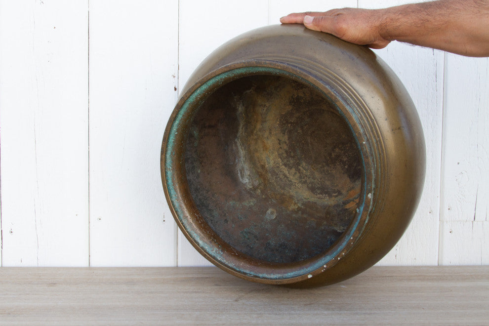Antique Brass Buttermilk Vessel