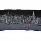 35" Black Hong Kong Nighttime Skyline Lumbar Decorative Pillow