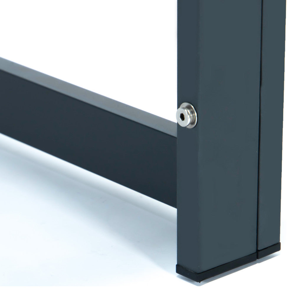LeisureMod Chelsea Patio Coffee Table With Black Aluminum Black