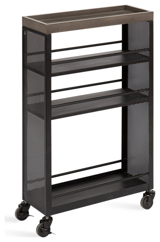 Piazza Storage Cart, Gray/Black 18x7x30