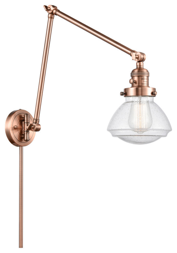 Olean Swing Arm With Switch, Antique Copper, Seedy, Seedy