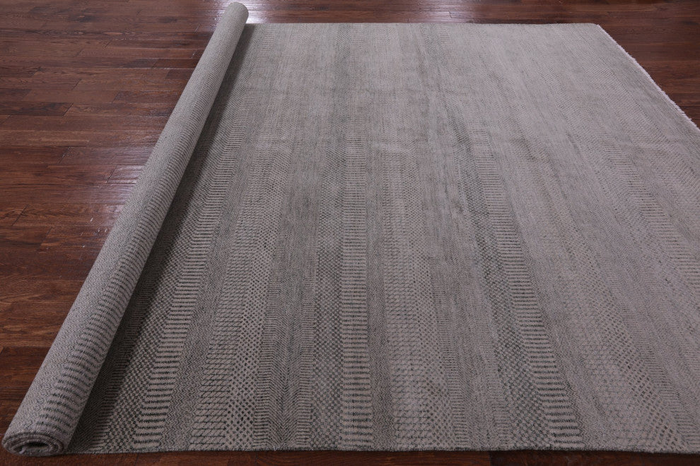 9' 1" X 12' 1" Savannah Gabbeh Wool and Silk Hand Knotted Rug Q6523