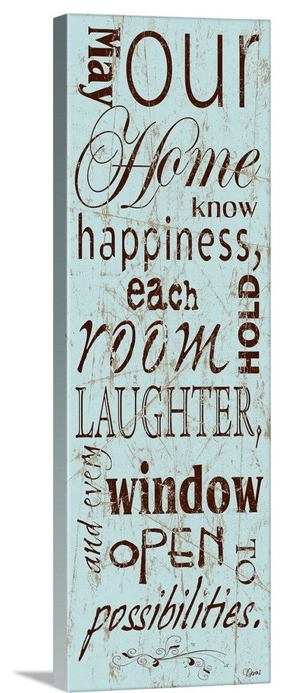 Home Happiness Wrapped Canvas Art Print, 16"x48"x1.5"