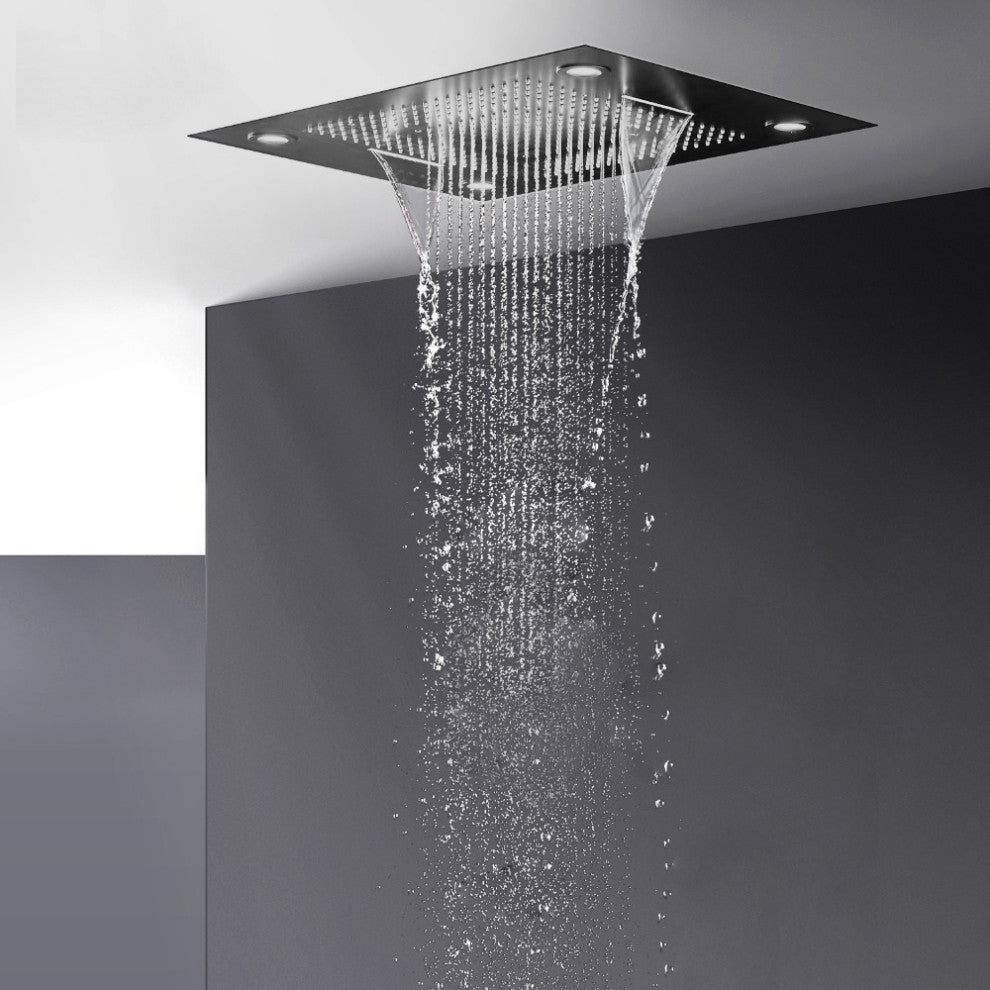 Trialo Solid Brass Recessed Color Changing Water Powered LED Shower System