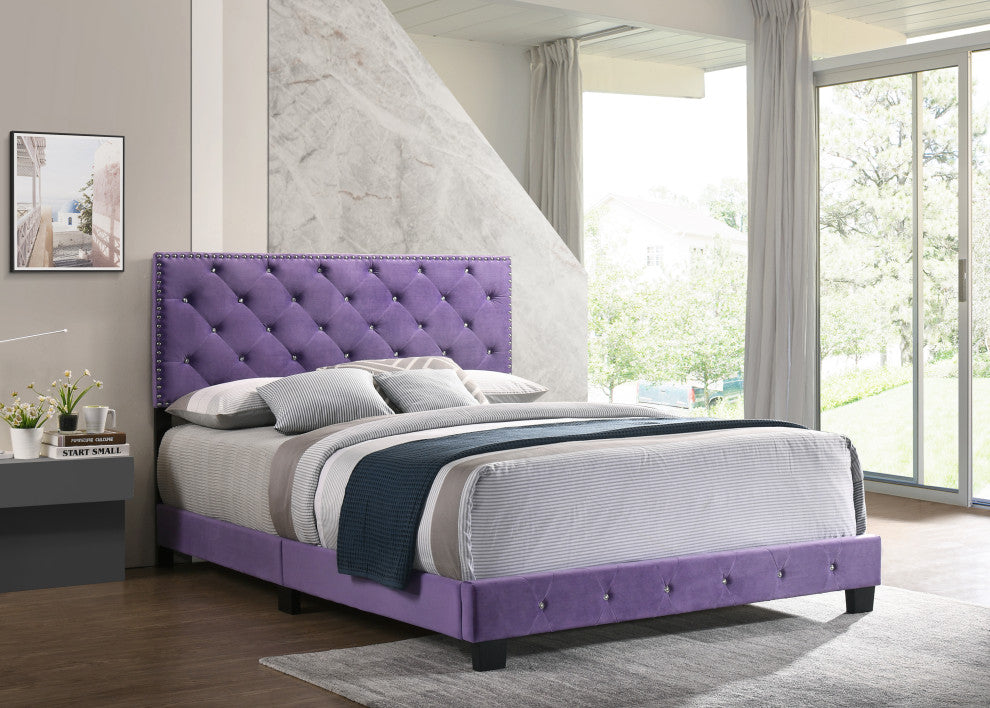Suffolk Full Bed, Purple, Queen