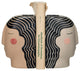 Painted Stoneware Head Vase Bookends, Multicolor, Set of 2