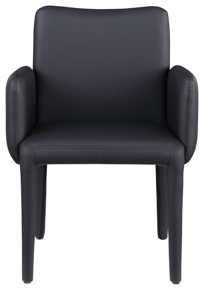 Pelle Faux Leather Accent/Dining Chair, Black