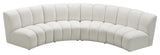Infinity Channel Tufted Velvet Modular Chair, Cream, 4 Piece