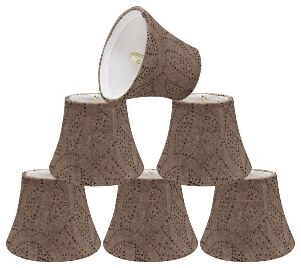 30276-6 Small Bell  Chandelier Clip On Lamp Shade Brown 3"x5"x4"