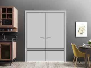 Slab Barn Door Panel 36 x 96 | Planum 0012 Grey Matte with  | Sturdy Finished