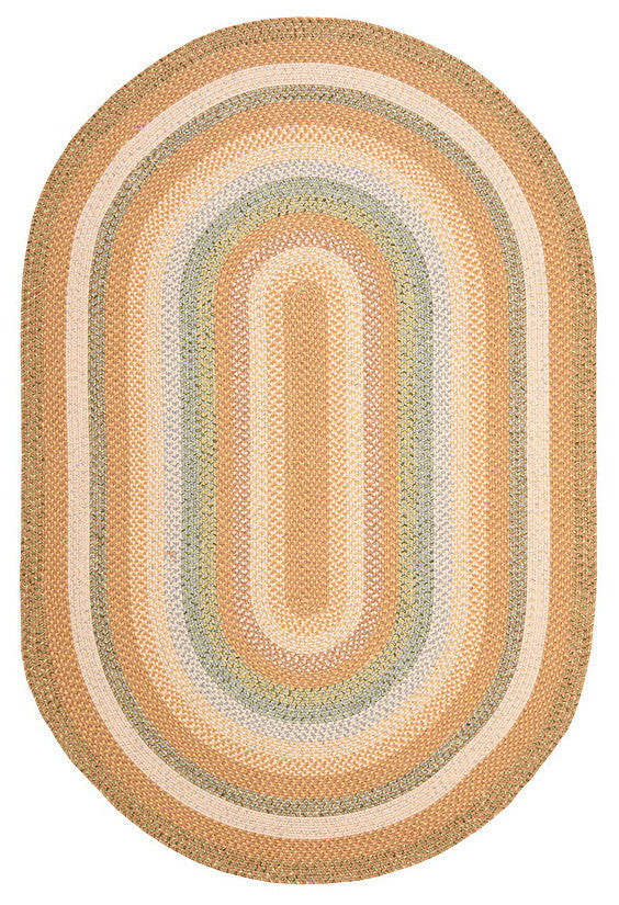 Safavieh Braided Brd314A Rug, Tan/Multi, 8'0"x10'0" Oval