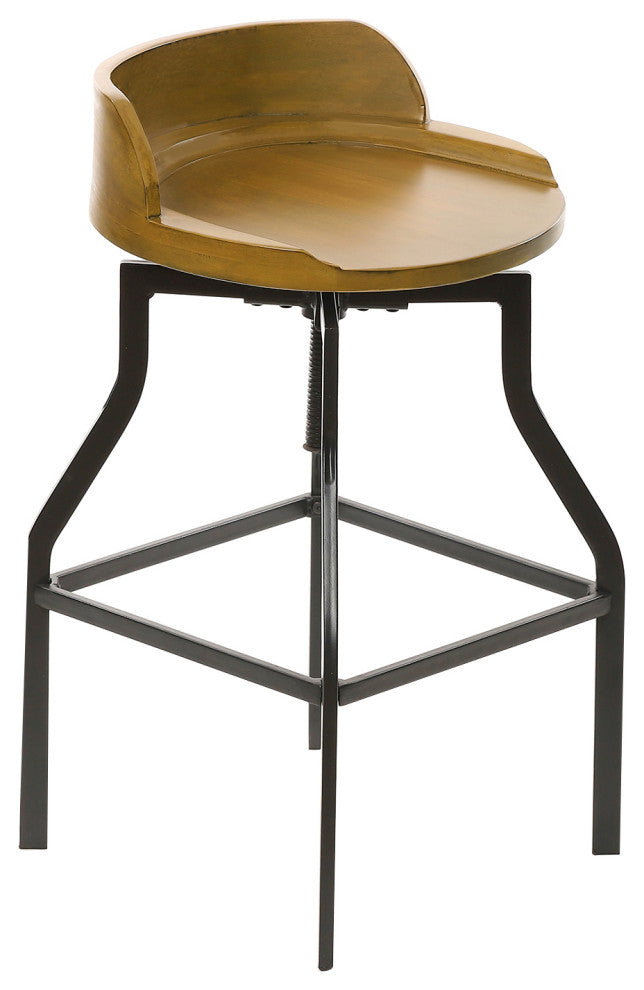 Marais Adjustable Barstool - Harvest Oak/Black