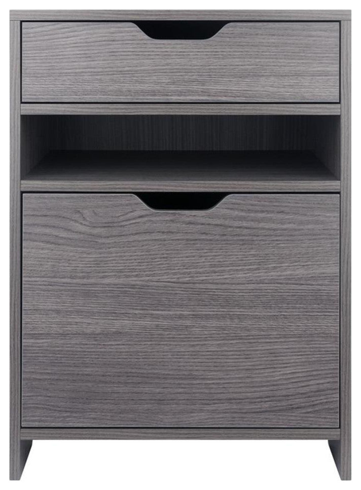 Winsome Nova Filing Contemporary Wood Storage Cabinet in Charcoal
