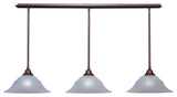 Stem 3-Light Pendalier with Hang Straight Swivel, Bronze/White Marble