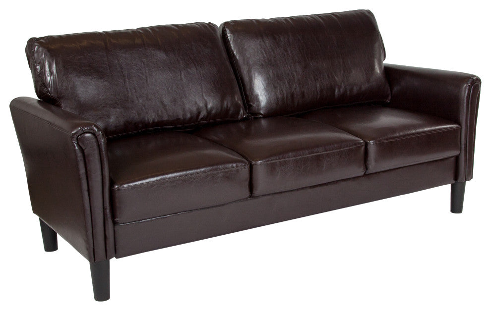 Bari Upholstered Sofa in Brown LeatherSoft