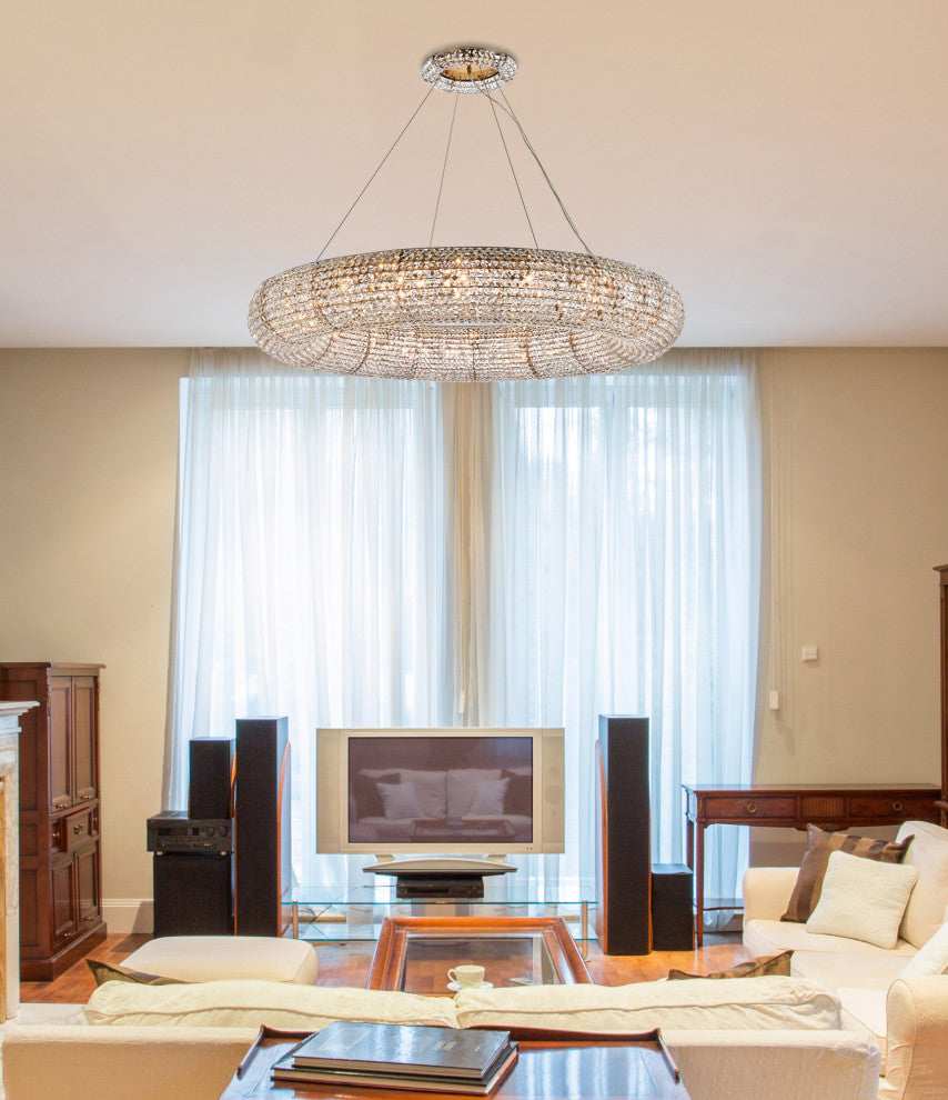 Elegant Lighting 2114G52/RC Paris 20 Light 52"W Crystal Ring - Chrome