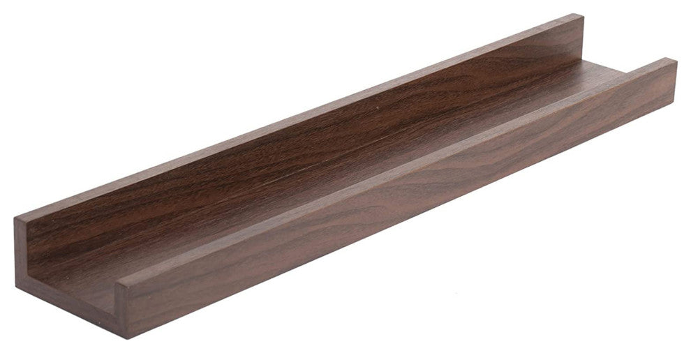 Edge 23" Photo Frame Floating Wall Shelf, Brown