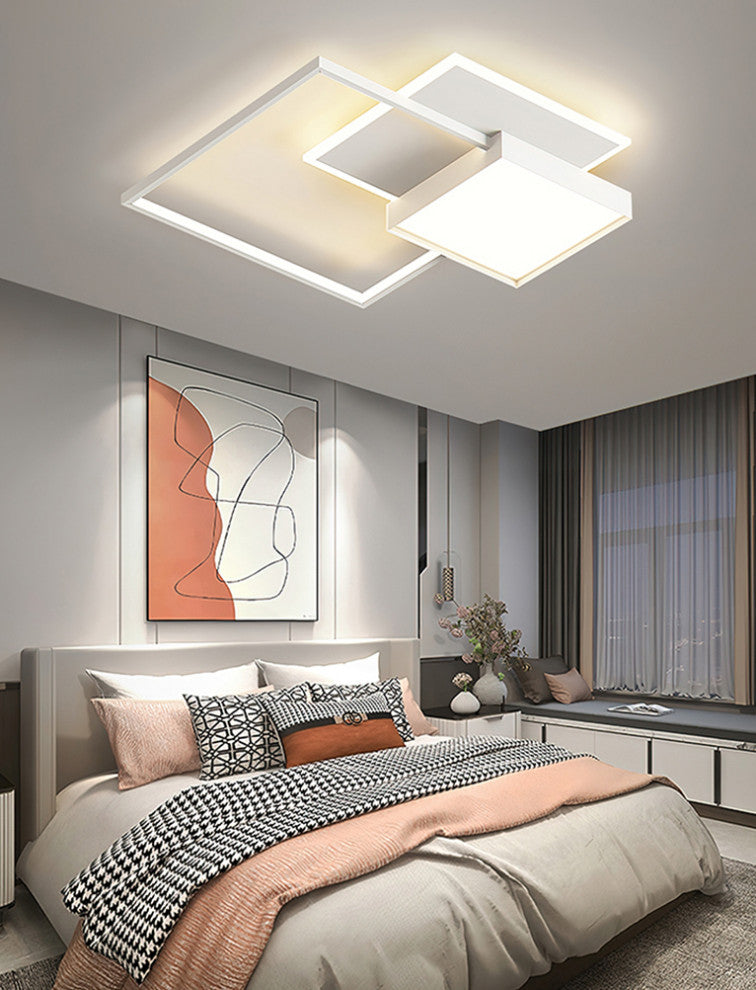Hasselt | Modern Geometric LED Ceiling Light, Square