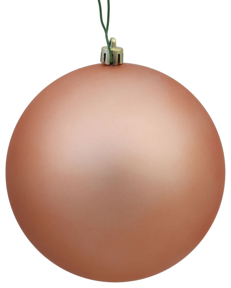 Vickerman N591058Dmv 4" Rose Gold Matte Ball Ornament, 6 Per Bag