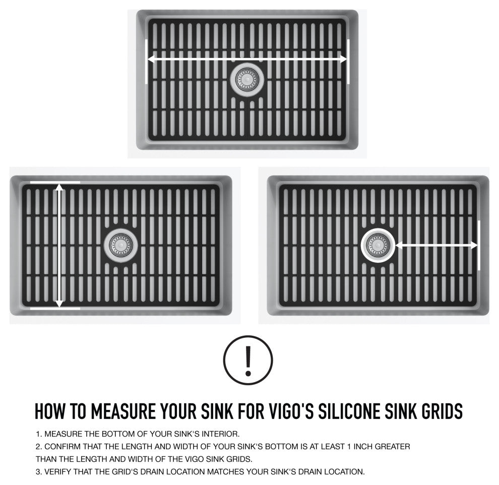 VIGO Silicone Protective Bottom Grid for Single Bowl Kitchen Sink, Matte Black, 27"lx17"w