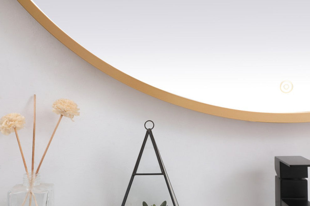 Modern Brass Led Mirror