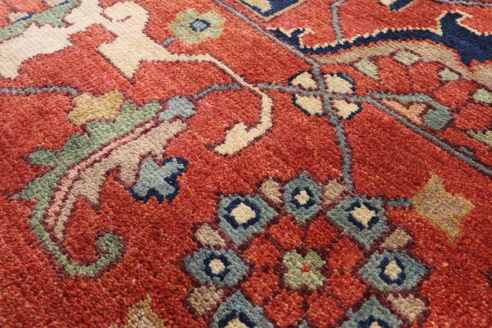 Heriz Serapi Handmade Wool Rug 9' 11" X 13' 11" - Q16006