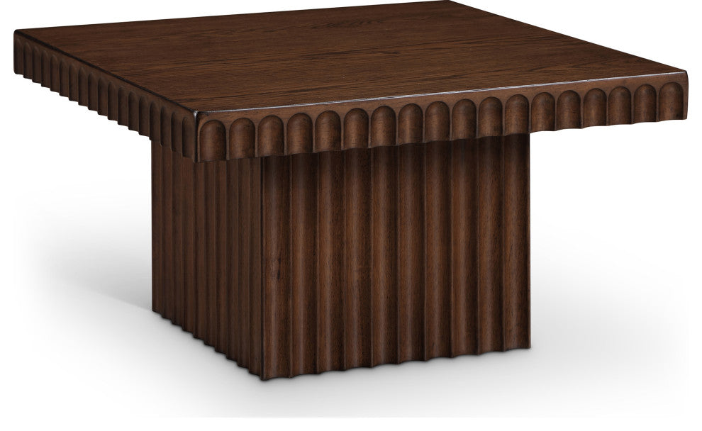 Spencer Oak Veneer Coffee Table, Brown, 12" H, 1 Piece