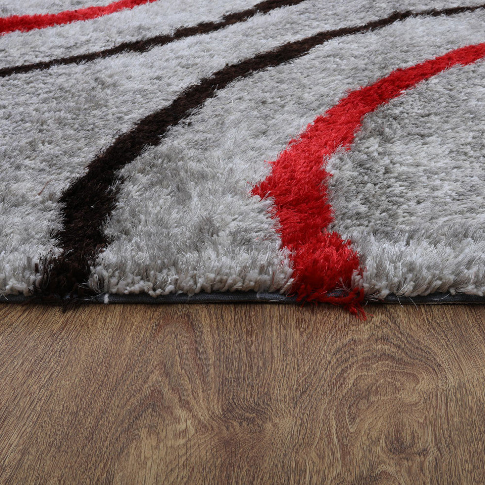 HAND TUFTED SHAG POLYESTER ECO-FRIENDLY AREA RUGS,Multicolor,Contemporary