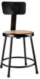 NPS 18"Heavy Duty Steel Stool With Backrest, Black