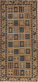 Consigned, Handmade Persian Worn Oriental Vintage Runner Rug, Peach, 10'11"X5'2"