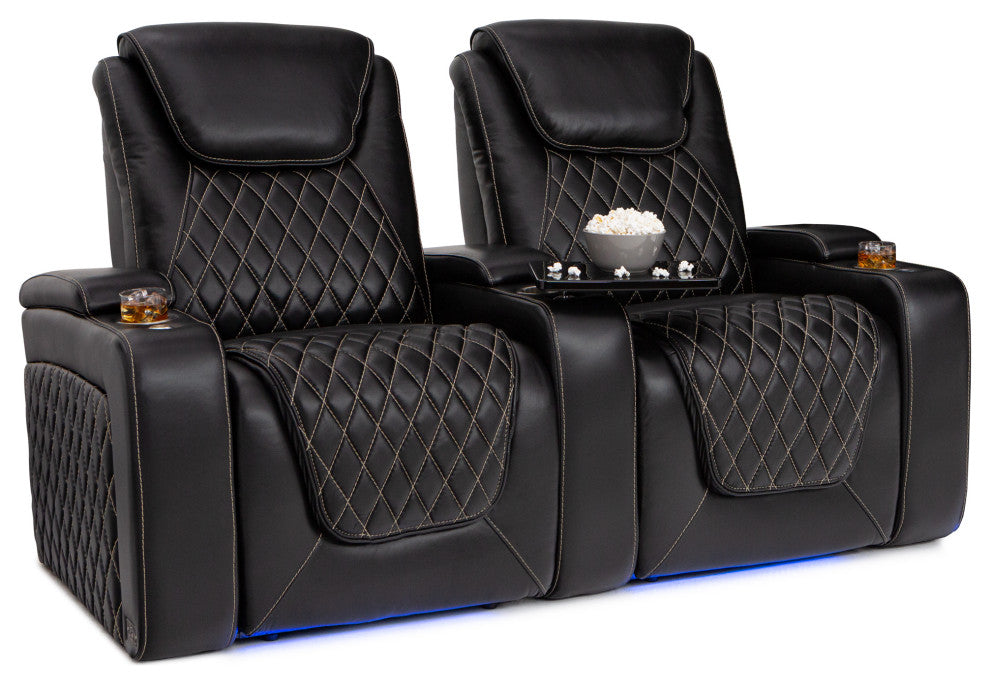 Seatcraft Muse Home Theater Seating, Black, Row of 2