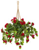 27" Geranium Artificial Plant in Hanging Basket