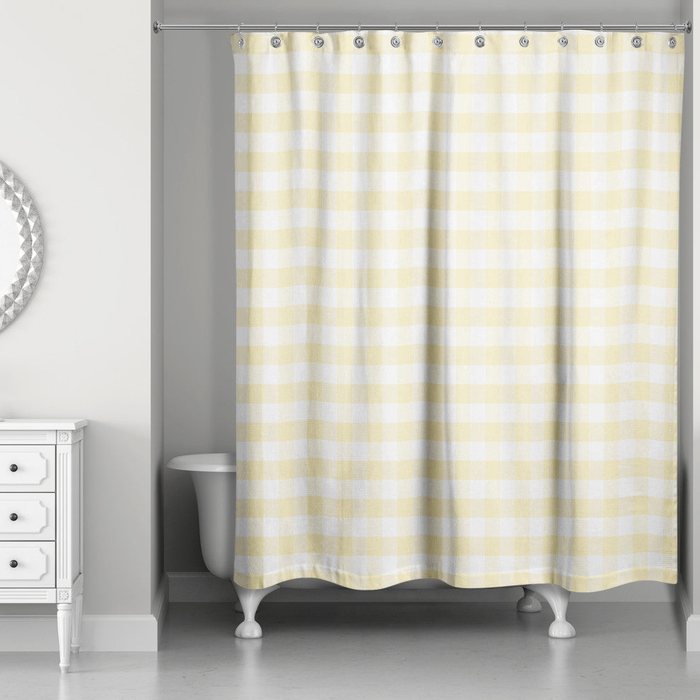 Yellow Buffalo Check 71x74 Shower Curtain