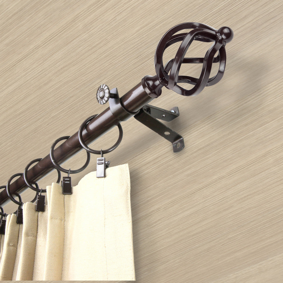 Twist Curtain Rod, Cocoa, 120-170"
