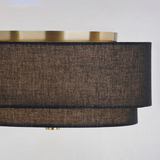 Burnaby Mid-Century Drum Semi Flush Ceiling Light, Matte Brass, 13-in W X 6.75-in H X 13-in D