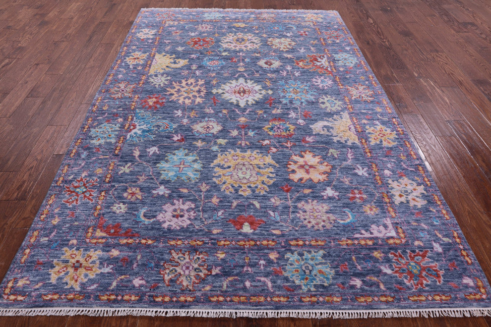 Turkish Oushak Handmade Wool Rug 6' 4" X 9' 3" - Q13380