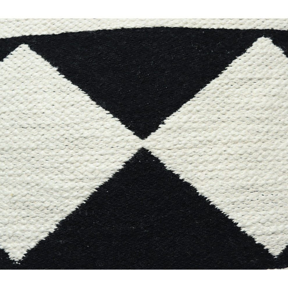 Black & White Machine Woven Brainard Throw Pillow, 20" x 20"