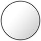 Pemberly Row 28" Round Contemporary Metal Frame Mirror in Black