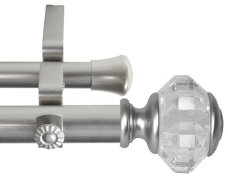 Lyla 1"D Double Curtain Rod, Satin Nickel, 48-84"