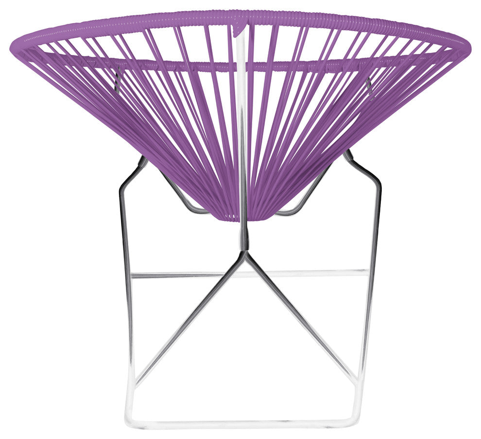 Innit Indoor/Outdoor Handmade Rocker, Orchid Weave, Chrome Frame