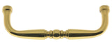 Genuine Solid Brass 3-1/2" c/c Colonial Pull, Polished Brass